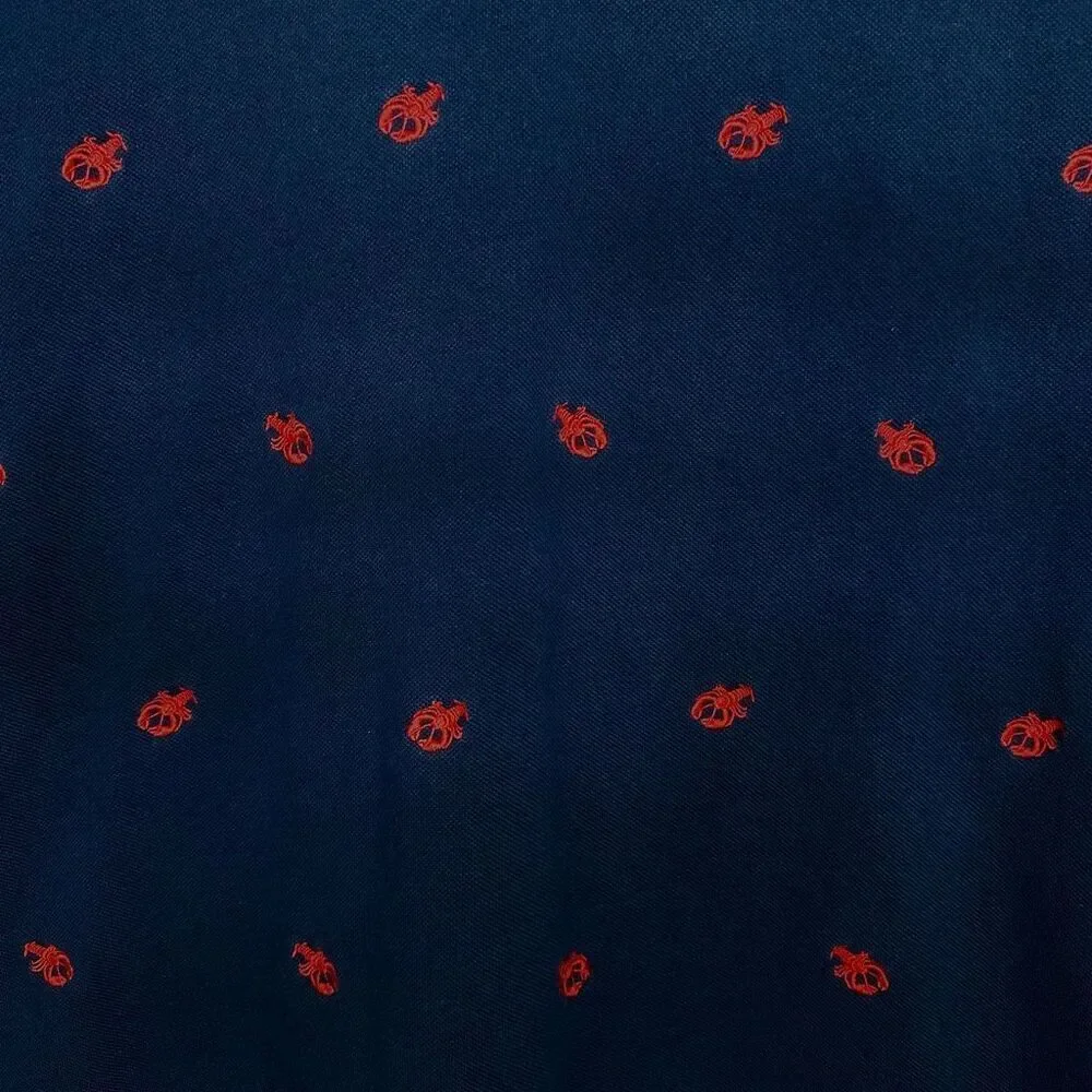 Polo Ralph Lauren Lobster Print Polo Shirt XXL Navy Red Embroidered Preppy
